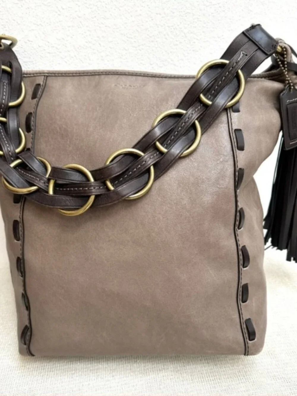 Coach Legacy Pinnacle Bohemian Leather Large Duffel 19904 - Taupe - $698 - EUC